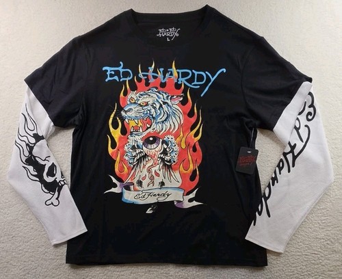 Hardy graphic print mens l - ed,
