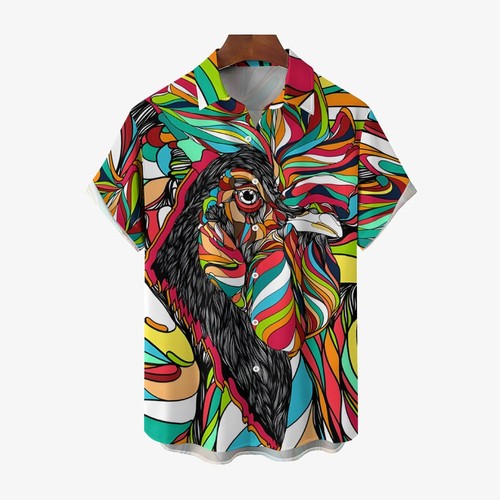 Mens rooster art print - mens, casual