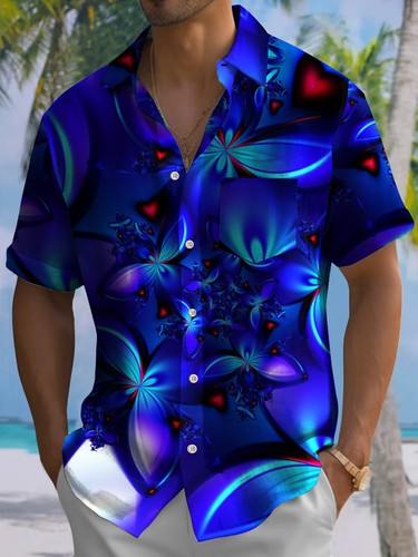 Mens blue floral art - mens,