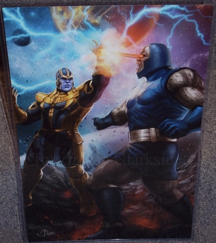 Thanos darkseid glossy art - thanos, vs