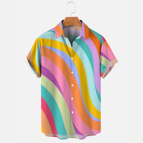 Mens rainbow stripes print - stripes,