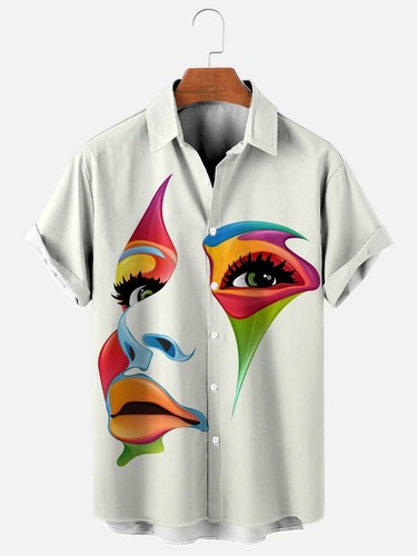 Face abstract art print - print, casual